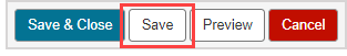 The Save button is the second button at the bottom of the Question Editor.